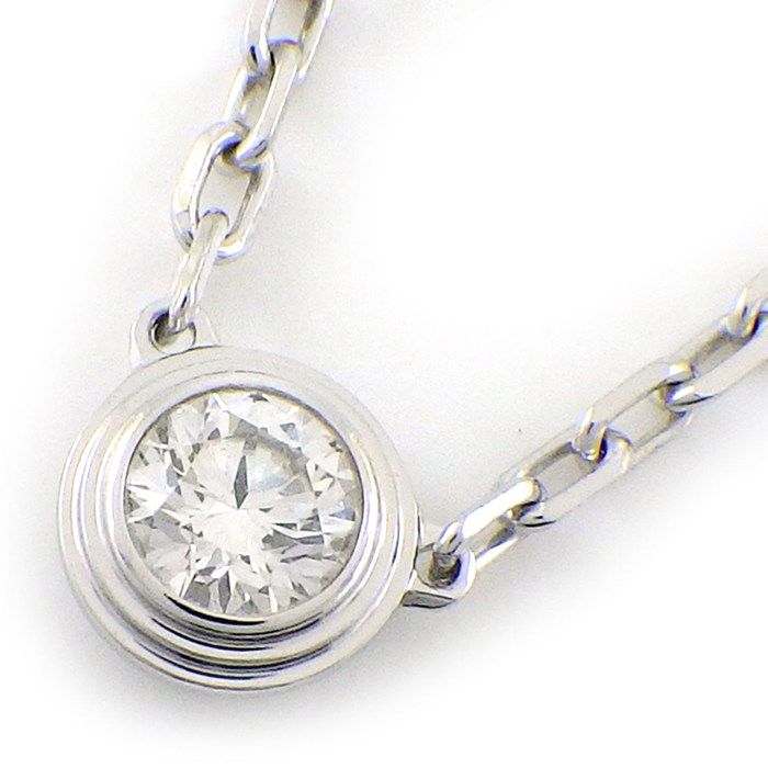 カルティエ Cartier ネックレス ダムール スモールモデル SM ディアマン レジェ B7215900 1ポイント ダイヤモンド 0.09ct K18WG 【箱・保付き】 【中古】