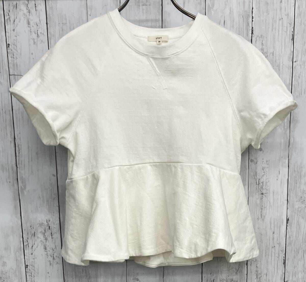 yori ドライコンパクト裏毛フレアTee ヨリ クルーネック 半袖Tシャツ YR11-25059SM size36