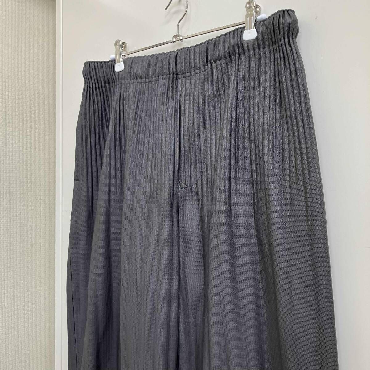 HOMME PLISSE ISSEY MIYAKE 消しプリーツクロップドパンツ グレー