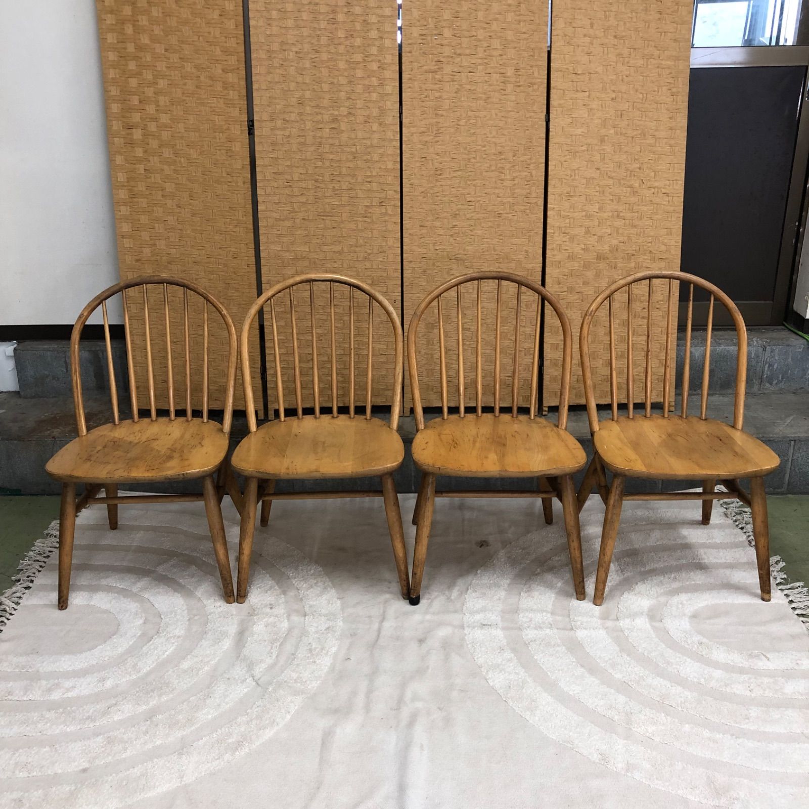 T 【値下げ交渉可能】KASHIWA 柏木工 ウィンザーチェア4脚まとめ 