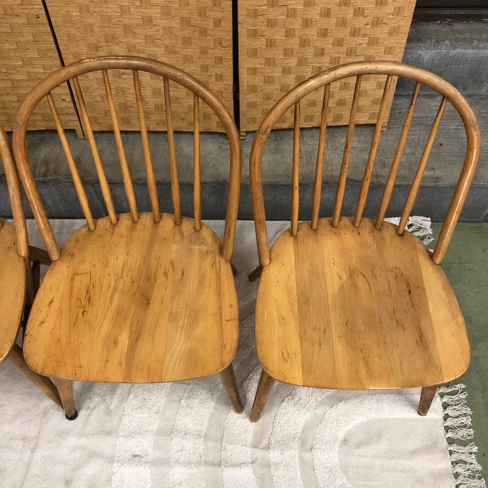 T 【値下げ交渉可能】KASHIWA 柏木工 ウィンザーチェア4脚まとめ 