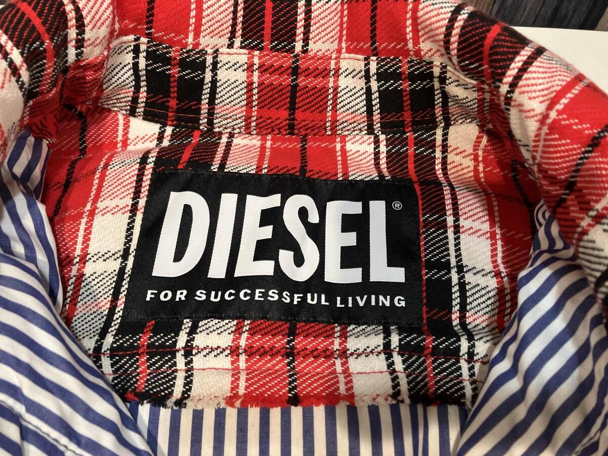 DIESEL ディーゼル 中綿入りシャツジャケット チェック柄 S-JOHNS