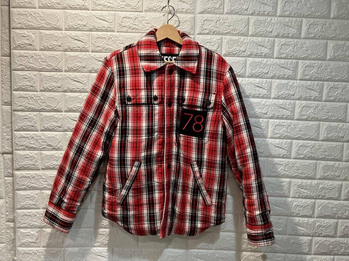 DIESEL ディーゼル 中綿入りシャツジャケット チェック柄 S-JOHNS