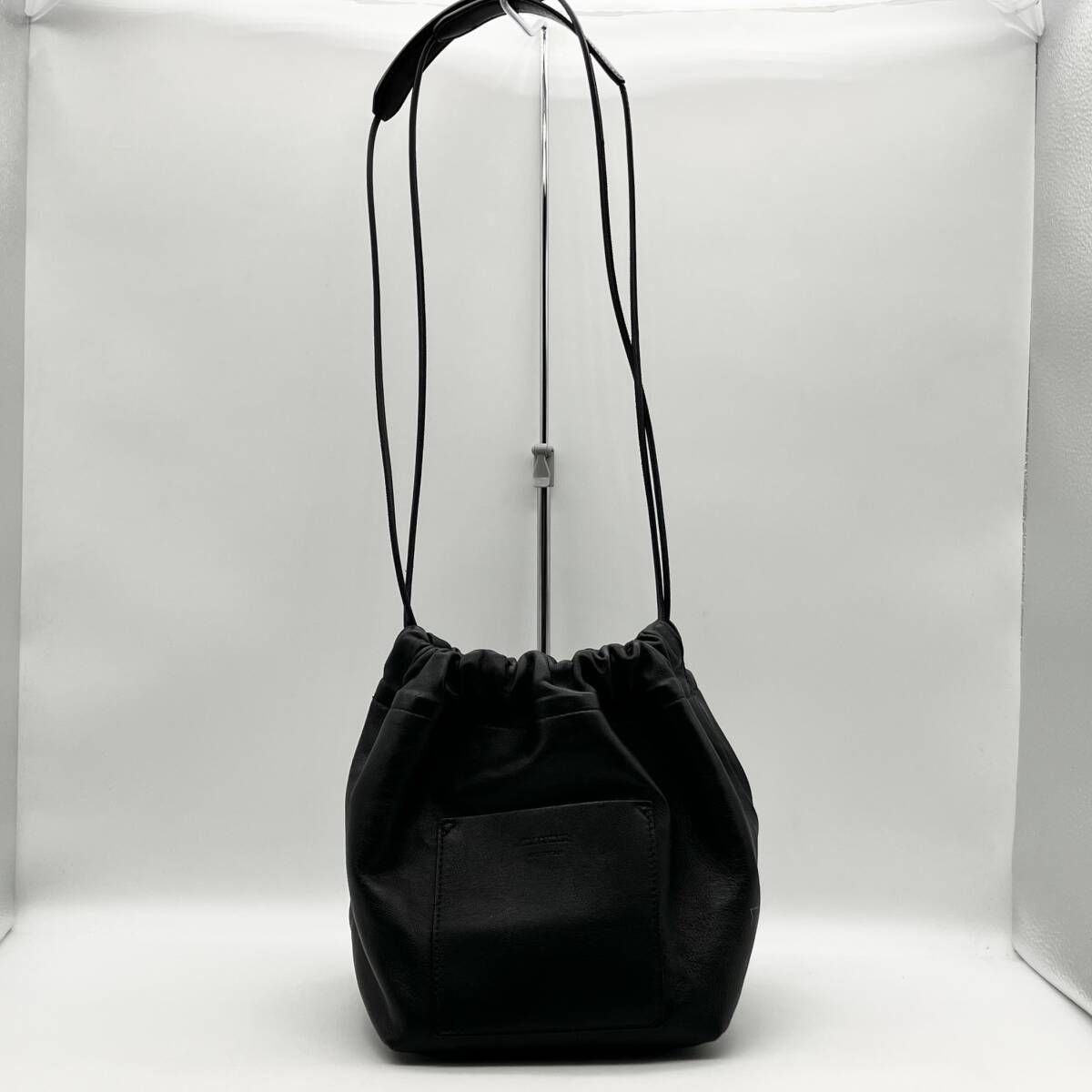 JIL SANDER ジルサンダー レザー キャンバス リバーシブル 巾着