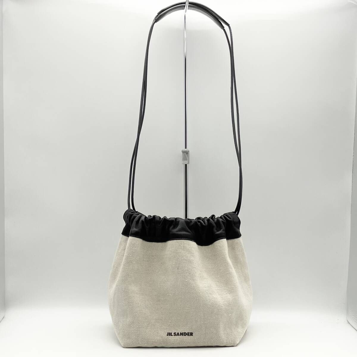 JIL SANDER ジルサンダー レザー キャンバス リバーシブル 巾着