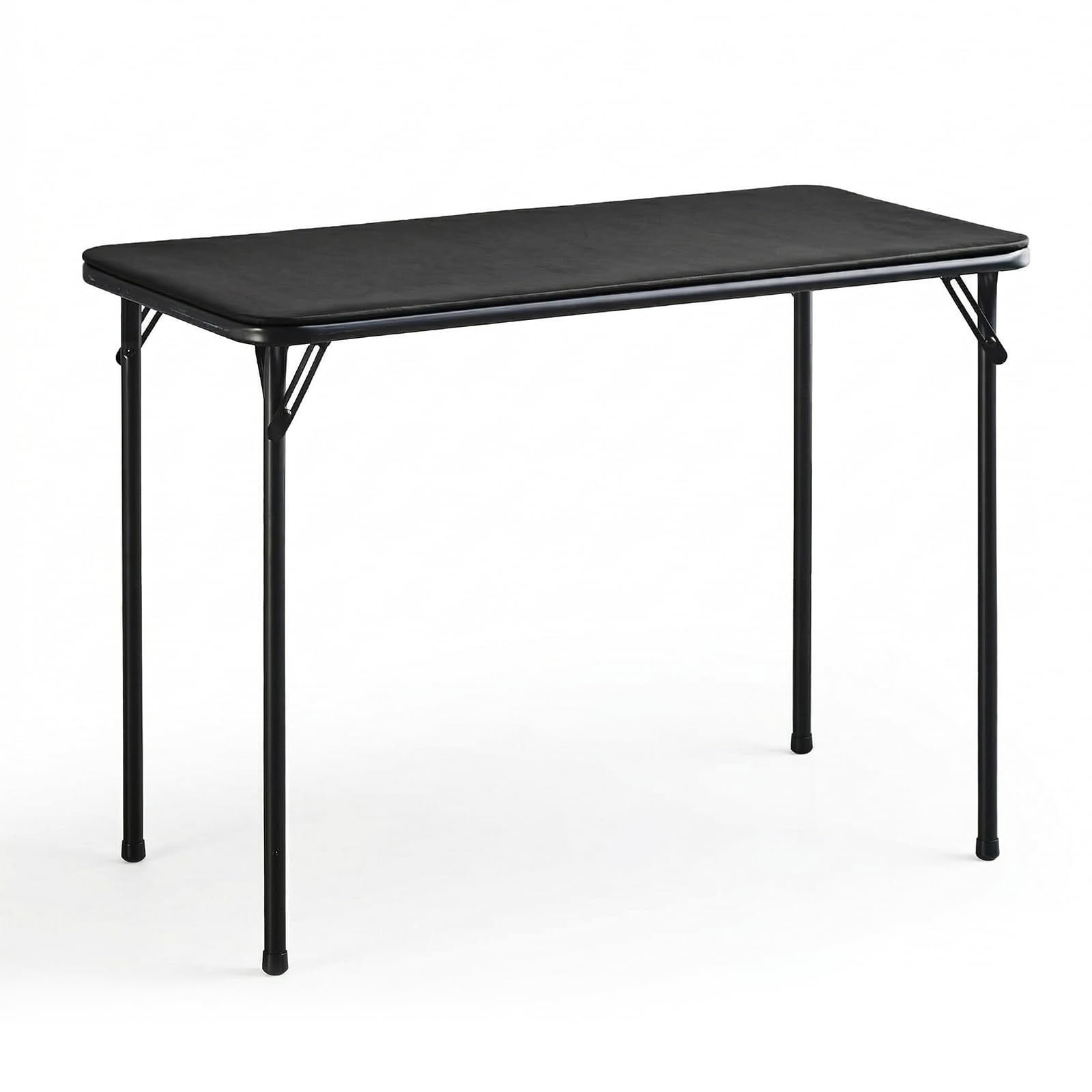 TAO ONE 折りたたみテーブル 97×47x70cm 机 折り畳み コンパクト レザー天板 事務机 勉強机 作業テーブル 会議テーブル ダイニングテーブル ブラック 8,310円