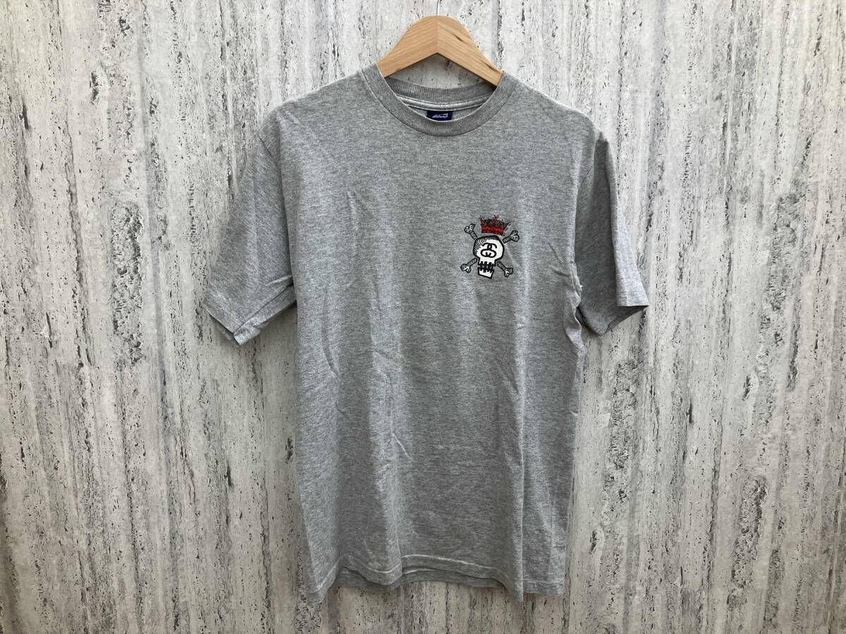 STUSSY ステューシー 半袖Tシャツ グレー クラウンスカル Mサイズ 90s