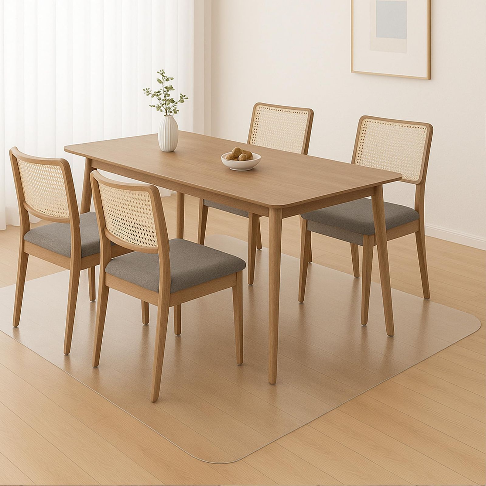 DIHACOZ ダイニングマット 【フローリング保護】 透明 180×240cm 薄型1mm 抗菌 防カビ 防臭 SGS認証 椅子の出し入れスムーズ 滑り止め 耐熱 床暖房対応 お手入れ簡単 フローリング保護 クリア