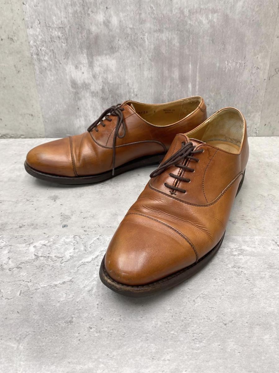 Berwick バーウィック 5224 スペイン製 内羽根 ストレートチップ ビジネス シューズ size7（26.5cm）/茶 ■■◎メンズ