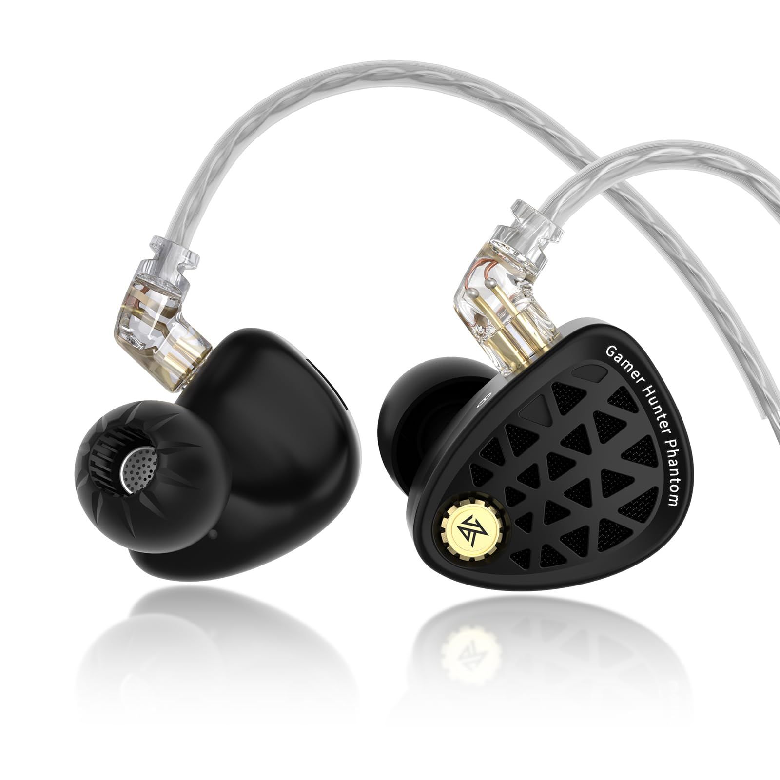 KZ Phantom ゲーミングイヤホン 有線 イヤホン マイク付き 重低音 ハイレゾ対応 サラウンド 37dB遮音 カナル型 軽量 8時間快適装着 チューニングスイッチ搭載 スマホ PC ゲーム 音楽 ゲーム 用 3.5mm