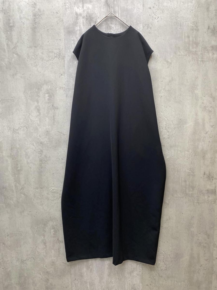 新品 DEAR DAYS ディアデイズ 日本製 洗える 華奢見えフレンチスリーブコクーン ワンピース ゆったり sizeロング丈/黒 ■◆◎レディース
