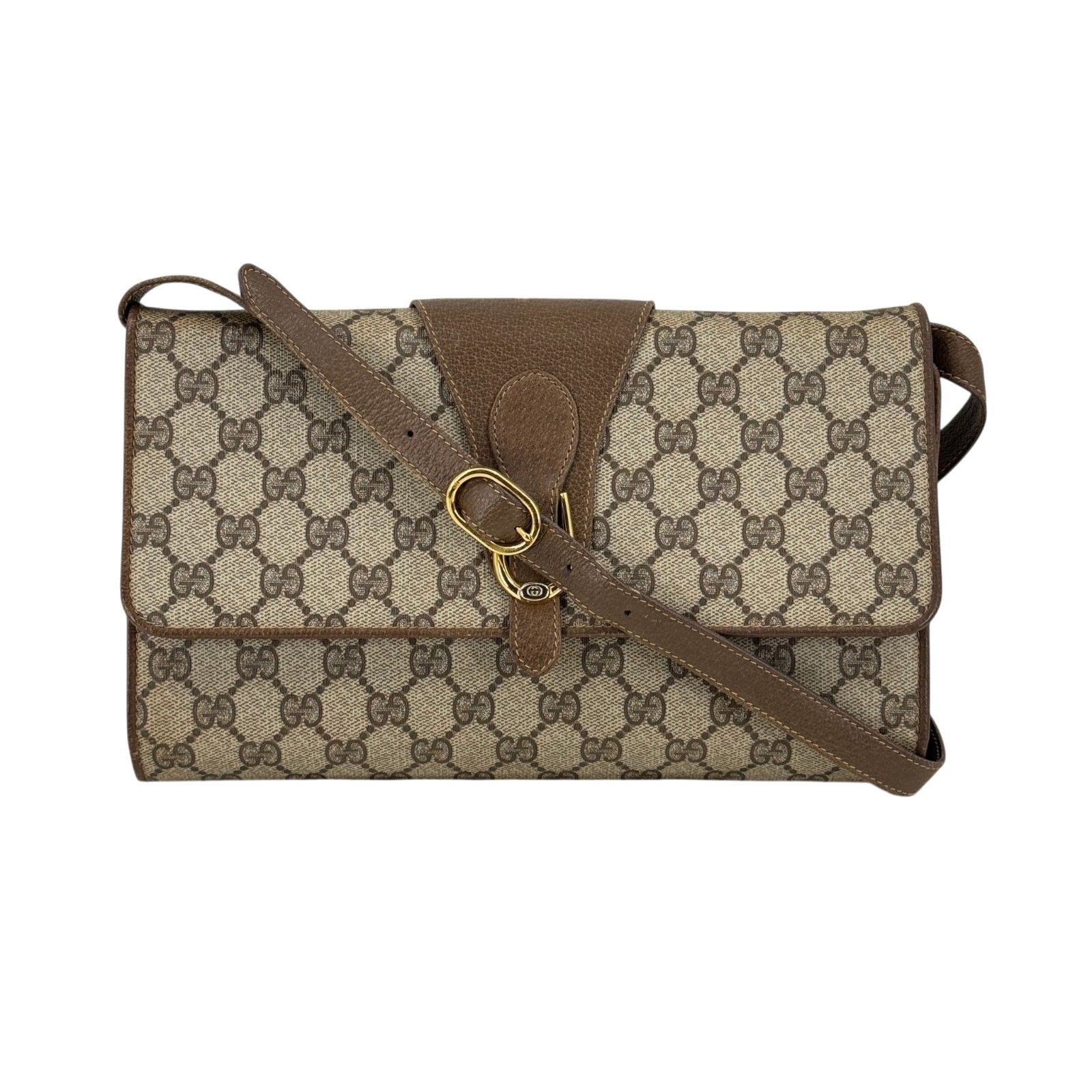 GUCCI GGスプリーム ベージュ×ブラウン ショルダーバッグ
