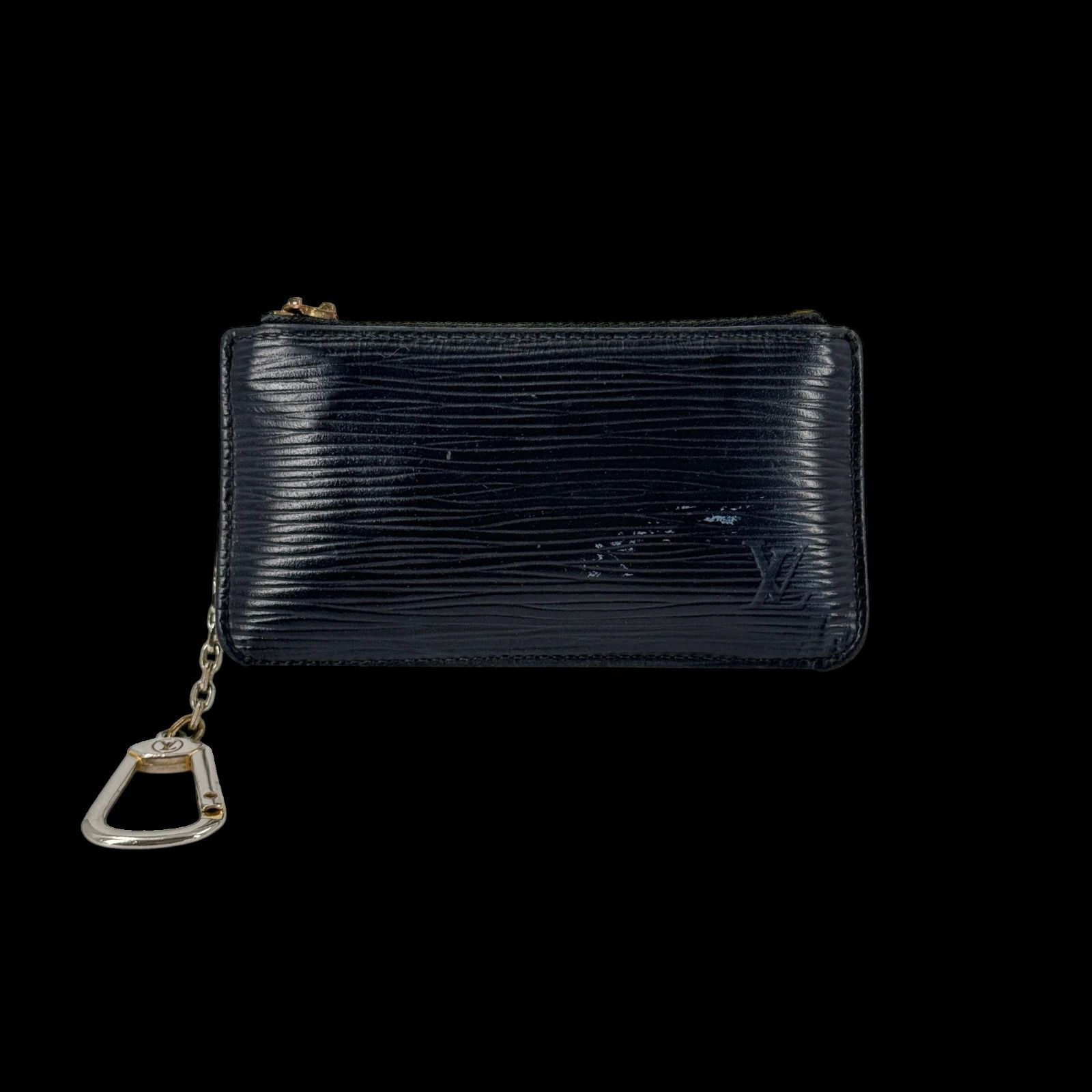 LOUIS VUITTON ポシェット・クレ エピレザー ブラック コインケース カラビナ付 M63802
