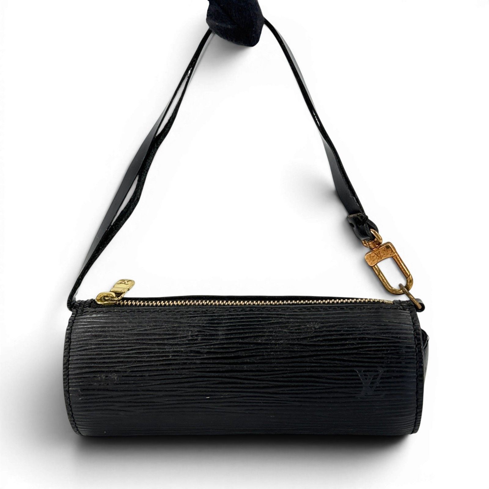 LOUIS VUITTON エピ パピヨン ポーチ レザー ブラック ミニ