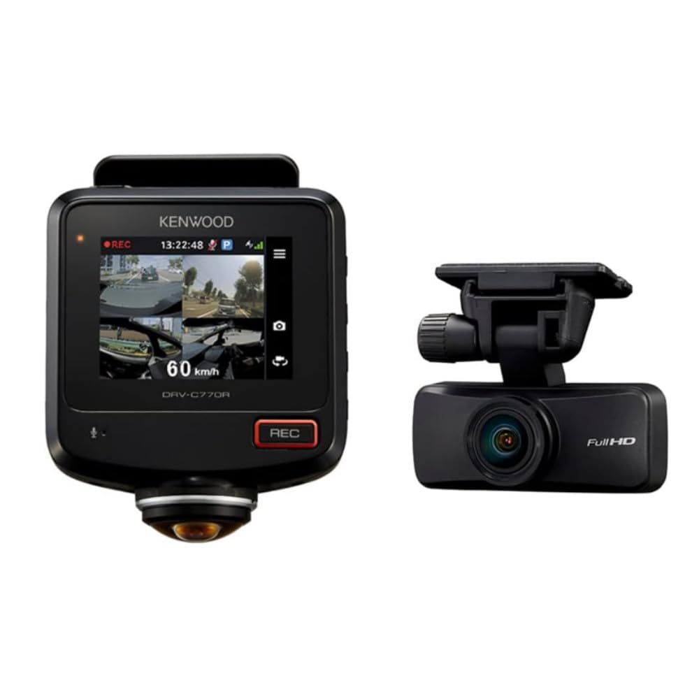 KENWOODケンウッドDRV-C770R水平360°全方位録画対応2カメラドライブレコーダーGPS/STARVIS/HDR搭載microSDカード32GB付属