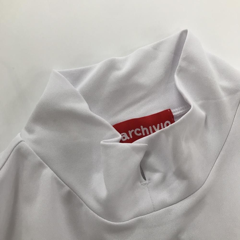 美品】アルチビオ ノースリーブシャツ 白×レッド フロントロゴ 袖