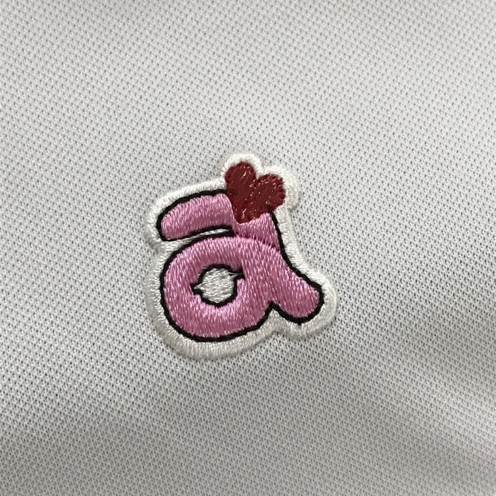 美品】アルチビオ ノースリーブシャツ 白×レッド フロントロゴ 袖