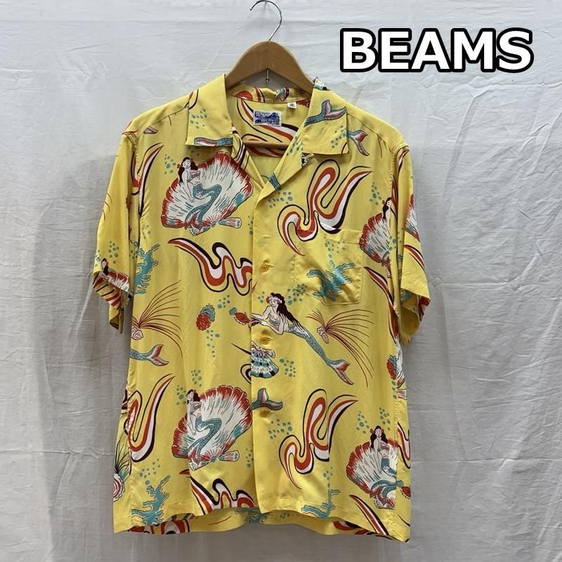 ビームス マーメイド柄 レーヨン ハワイアン アロハシャツ 半袖 11-01-0963-086 メンズ M ISItems【USED】【古着】【中古】50163610