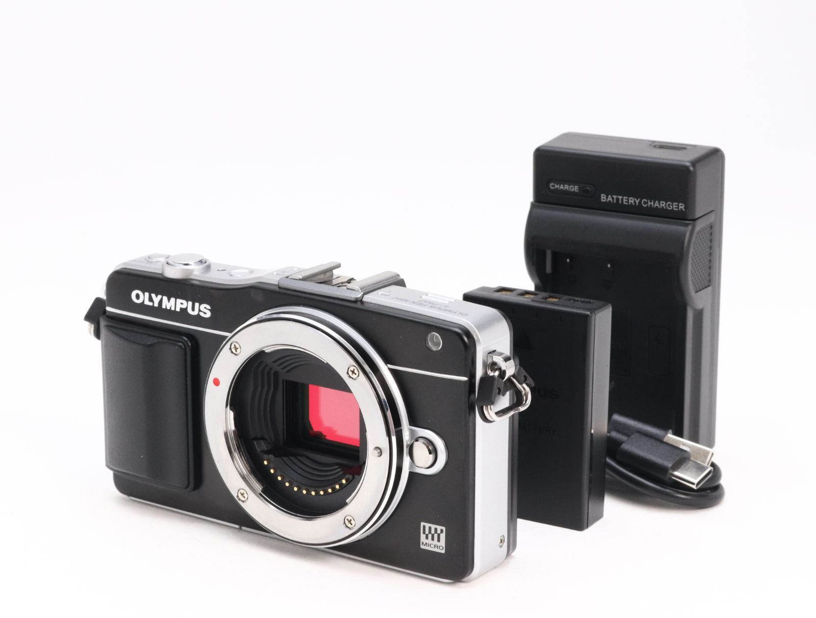 B- (並品) OLYMPUS オリンパス PEN mini E-PM2 ボディ ブラック シャッター回数543 初期不良返品対応 77-74