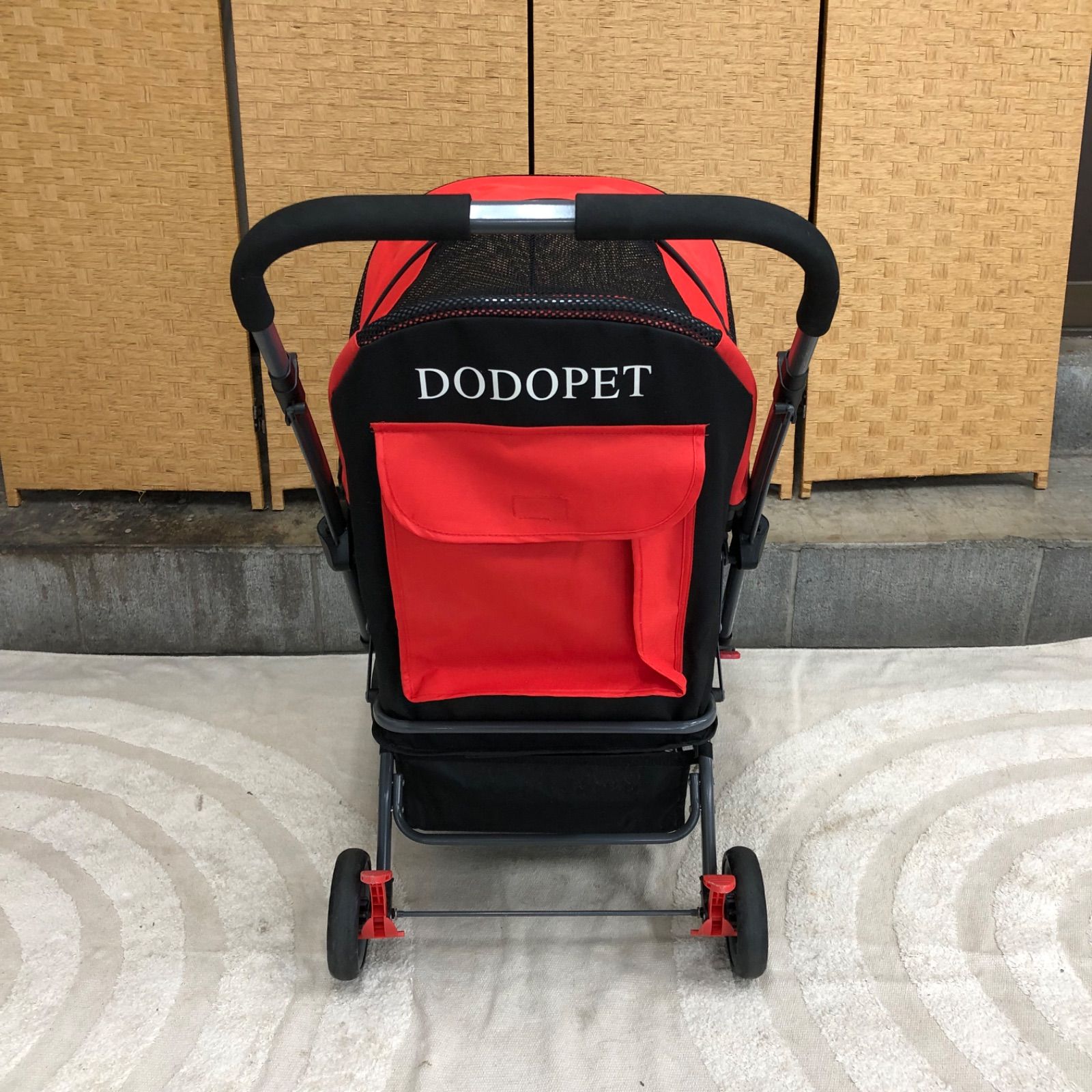 T 【値下げ交渉可能】DODOPET ペットカート レッド 4輪カート 軽量 