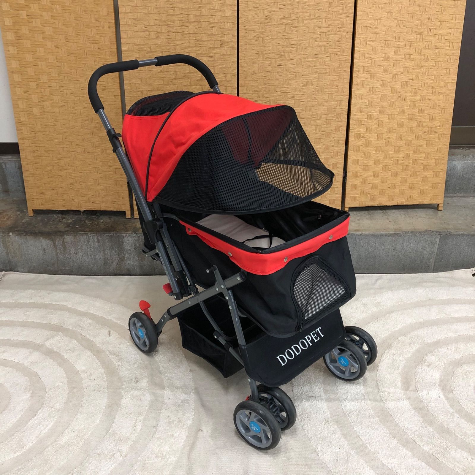 値下げ！送料込み！DOT ペットカート レッド 大型犬対応 犬用品 値下げ！送料込み！DODOPET ペットカート レッド 大型犬対応