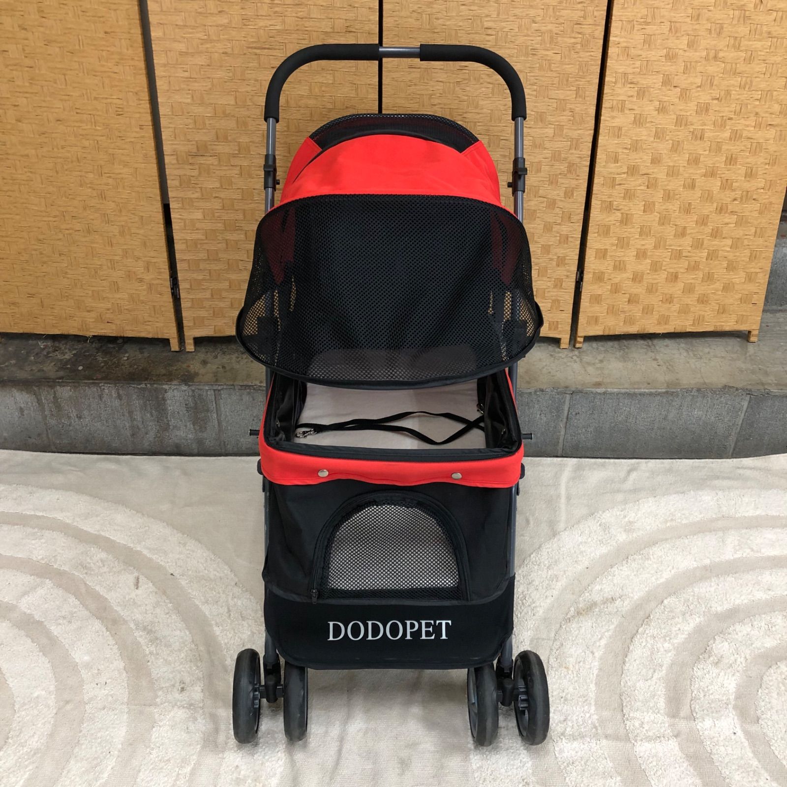 犬用品 値下げ！送料込み！DODOPET ペットカート レッド 大型犬対応