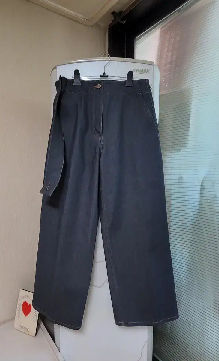 SYSTEMデニムワイドパンツ インディゴデニム