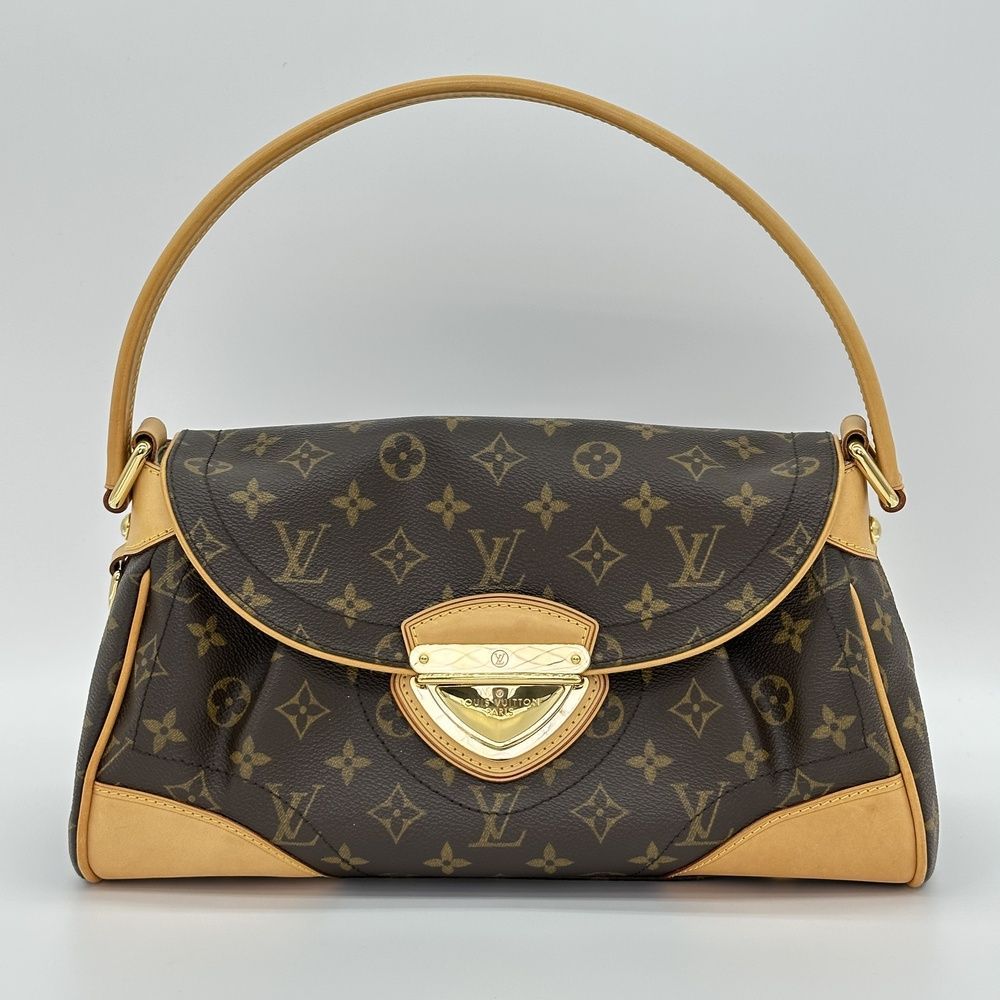 LOUIS VUITTON ルイヴィトン ビバリー MM M40121 モノグラム PVC コーティングキャンバス × レザー 茶色ブラウン ワンショルダーショルダーバッグ 中古