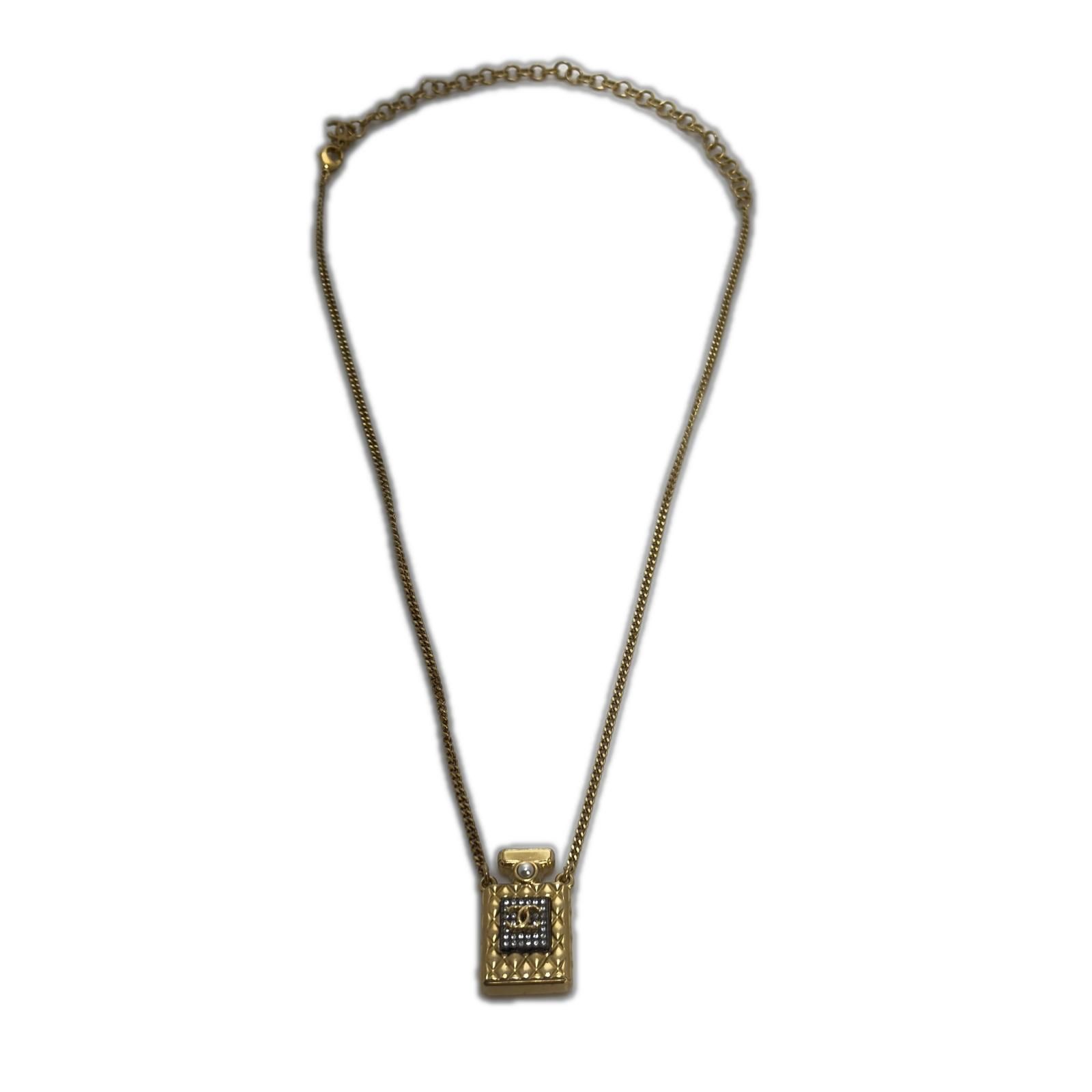 CHANEL シャネル ココマーク香水瓶モチーフネックレス GP（金メッキ