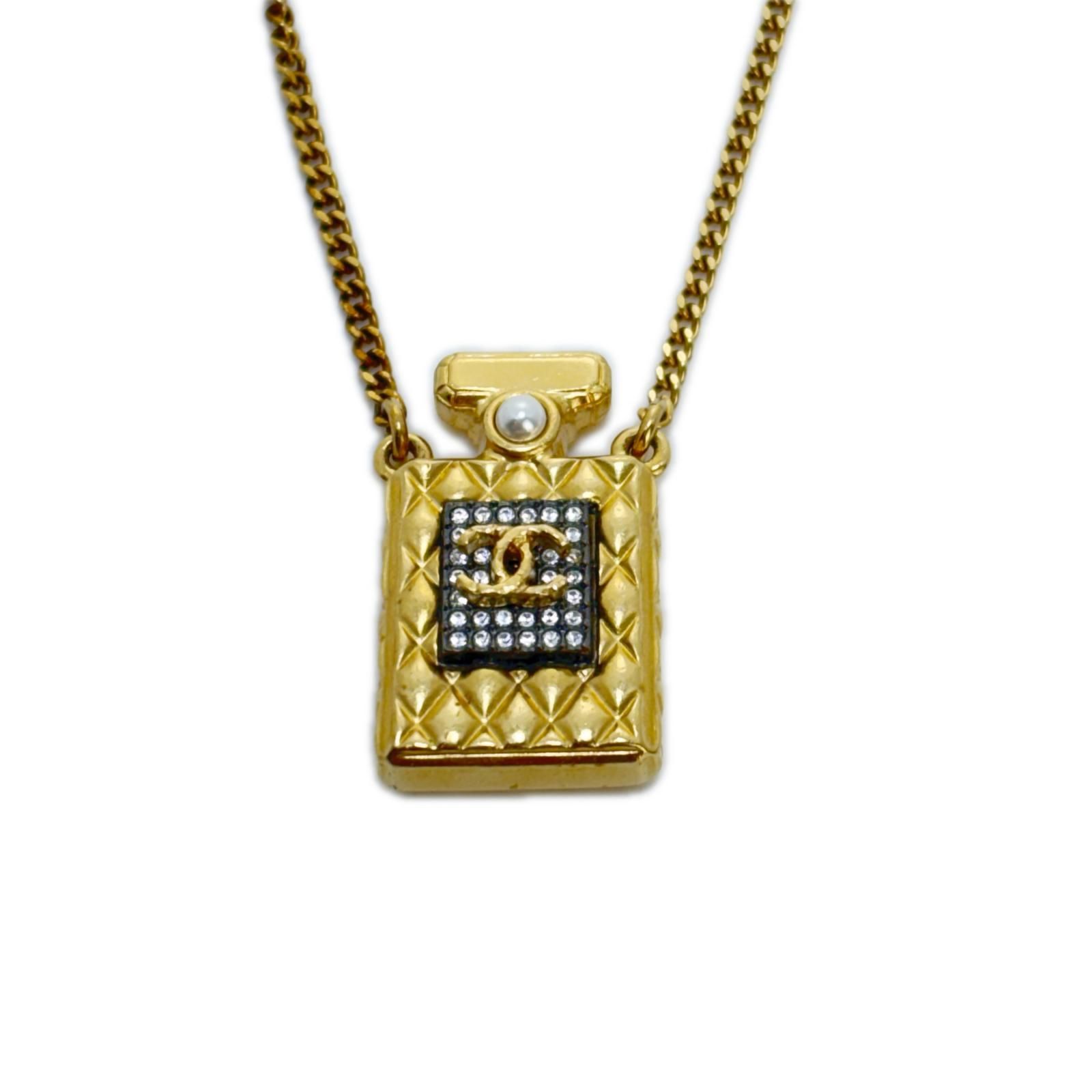 CHANEL シャネル ココマーク香水瓶モチーフネックレス GP（金メッキ