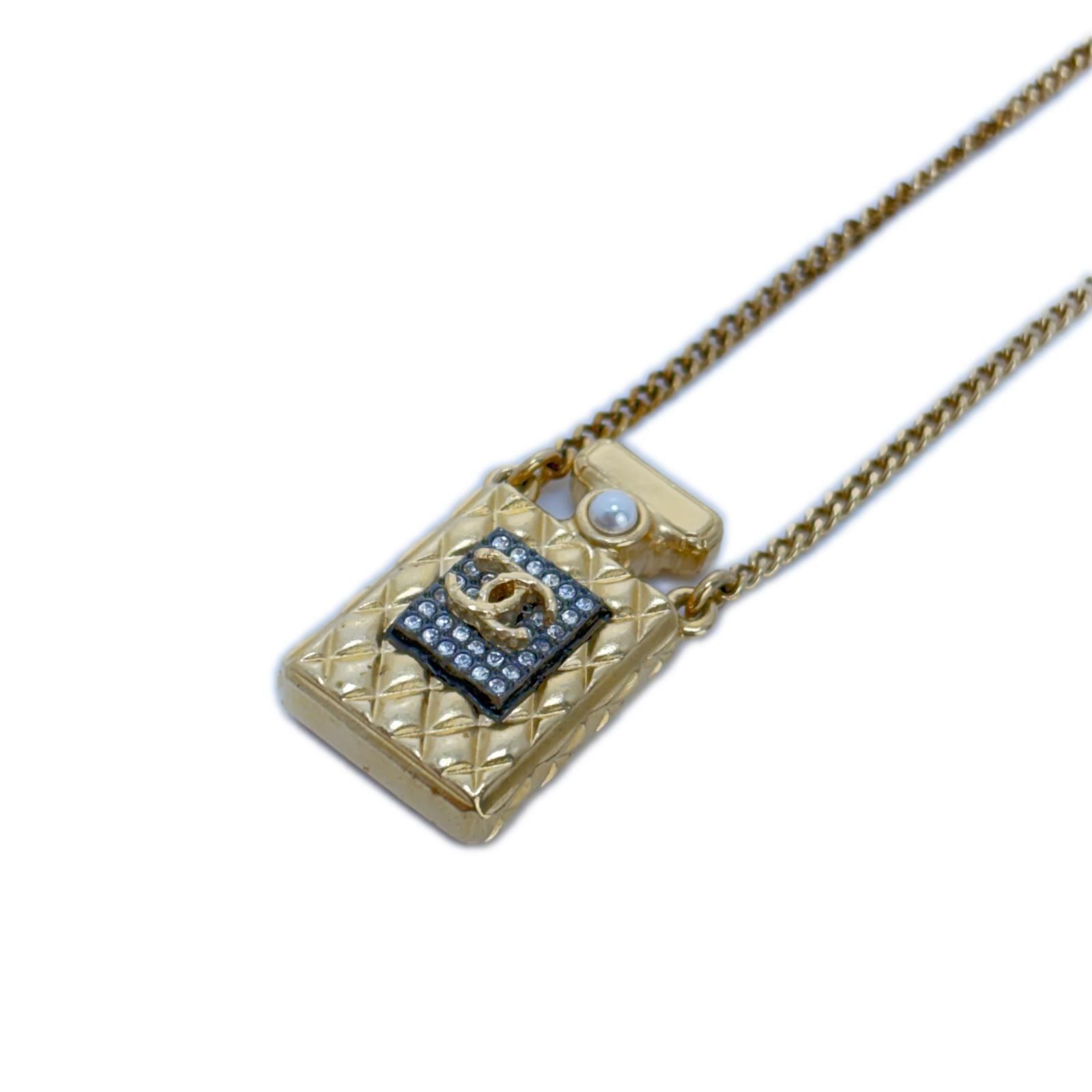 CHANEL シャネル ココマーク香水瓶モチーフネックレス GP（金メッキ