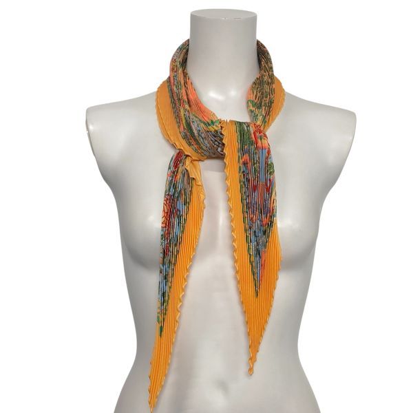 ○ エルメス HERMES プリーツスカーフ カレ90 バンダナ Axis Mundi