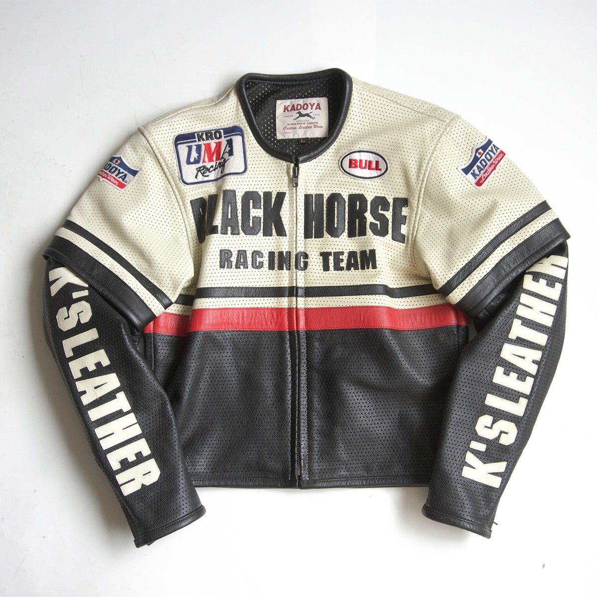 美品KADOYABLACK HORSE パンチング レザー シングル