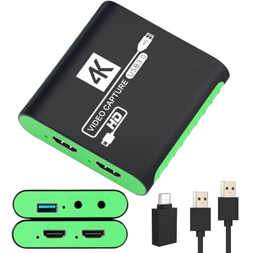 ビデオゲームキャプチャーボード HDMI 4K パススルー対応 Switch対応 PS5 対応 1080P 60FPS キャプチャー USB 3.0 Type-C 低遅延 PS4/Xbox/Wii U/PC/ウェブカメラ/スマートフォン対応 実況 会議 ライi