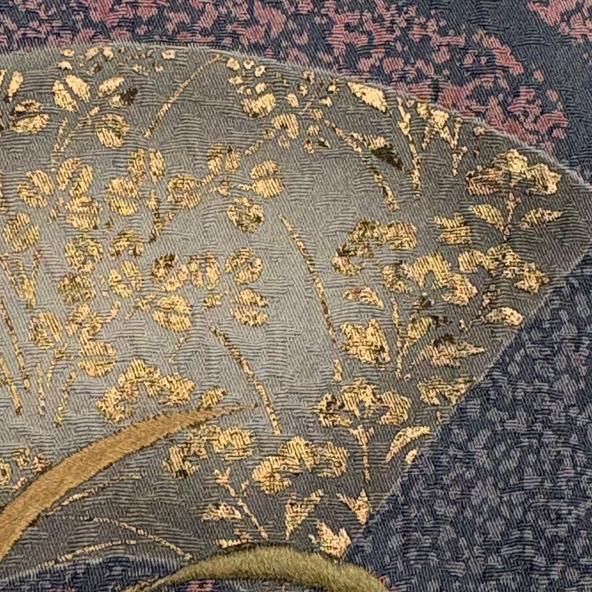 訪問着 着物 袷 金彩加工 刺繍 草花 正絹 裄69.5 L 中古 sn1542 訪問 