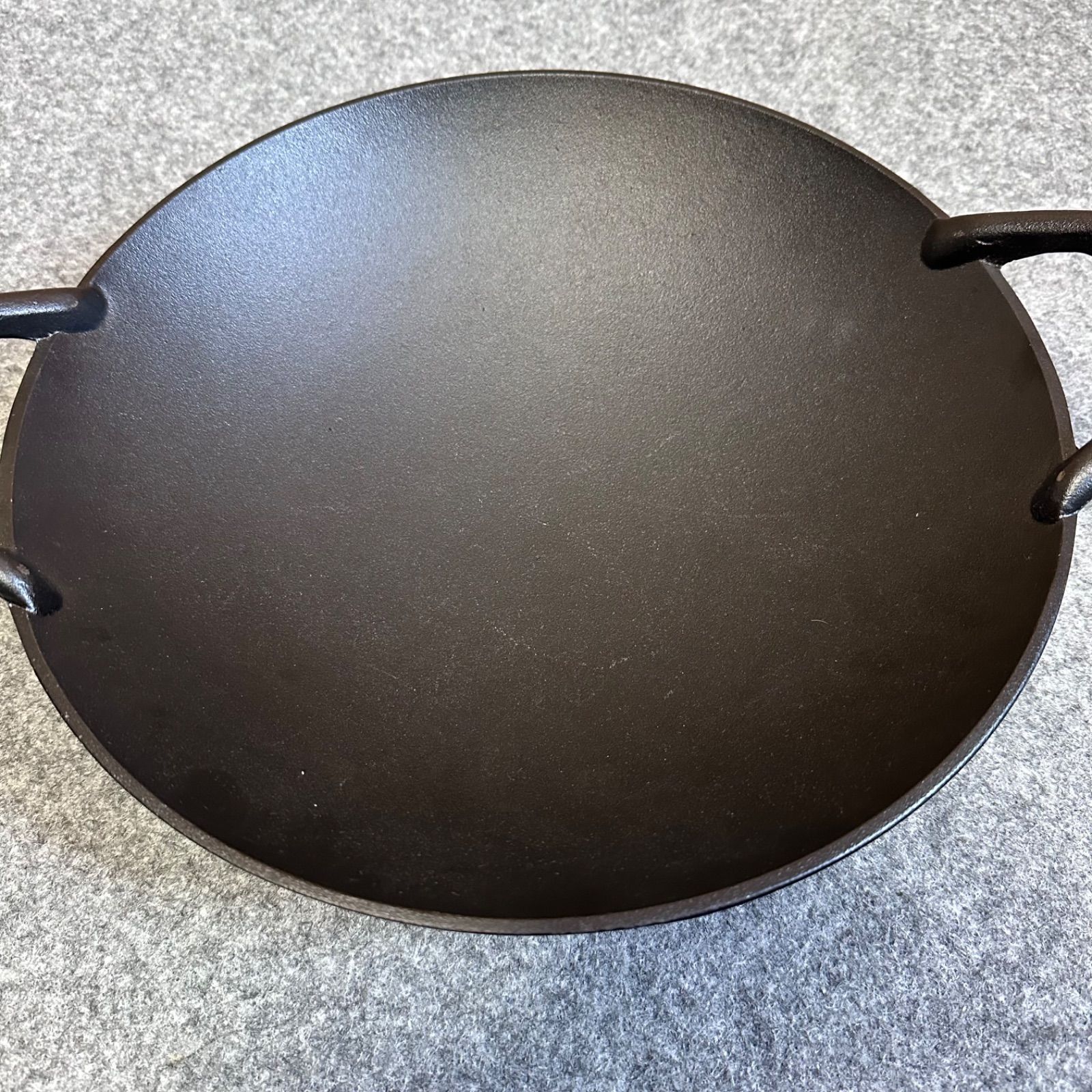 未使用品 南部鉄器 盛栄堂 北京鍋 中華鍋 お玉 セット 直径33㎝ - メルカリ