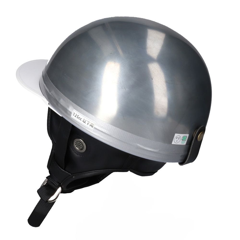 ケースハードン風 コルク半ヘルメット シルバー 57-60cm SG規格 125cc