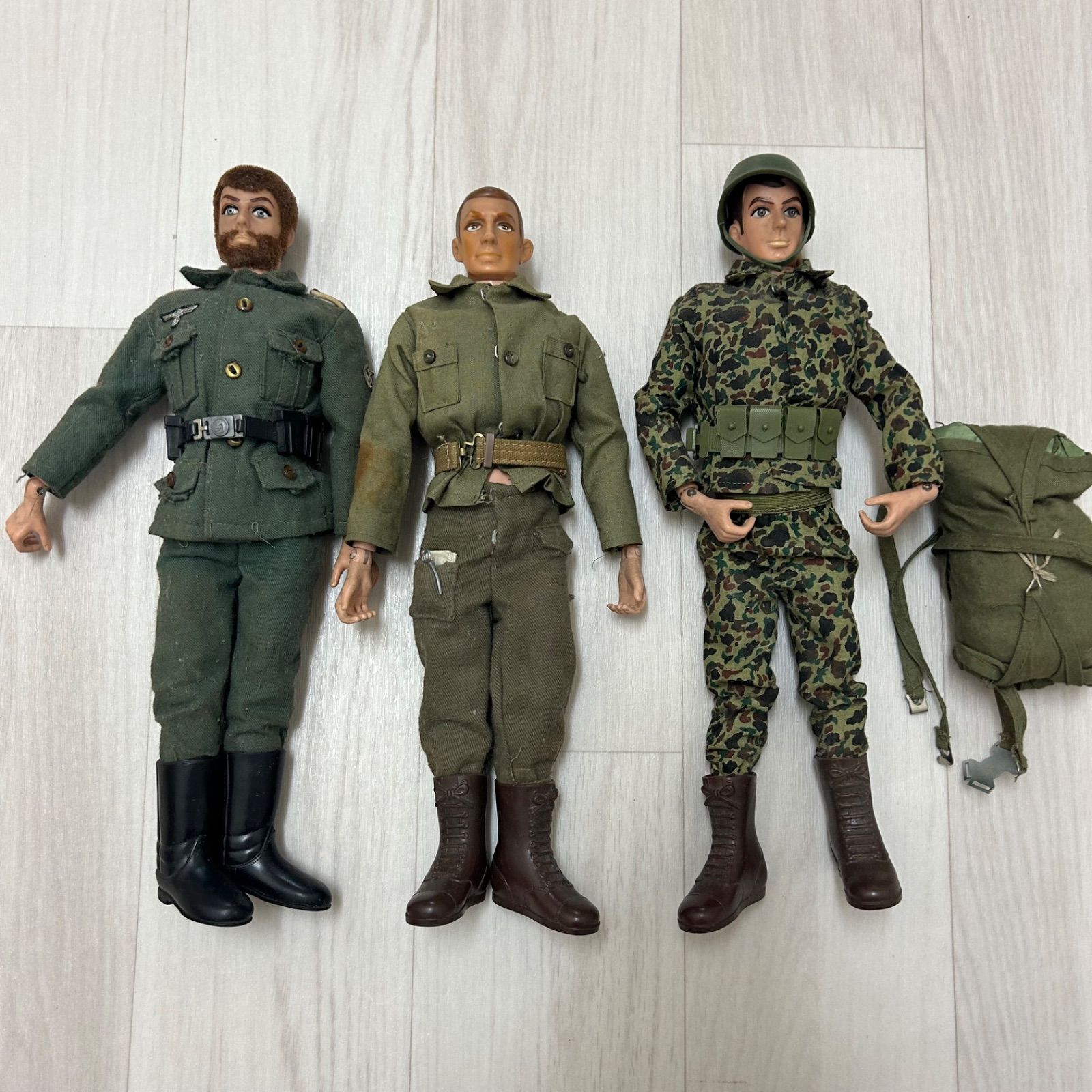 まとめ売り 旧タカラ ニューGIジョー 3体セット パラシュート兵 60年代 70年代 当時物 ドイツ軍 ドイツ兵 GIJOE 《L》
