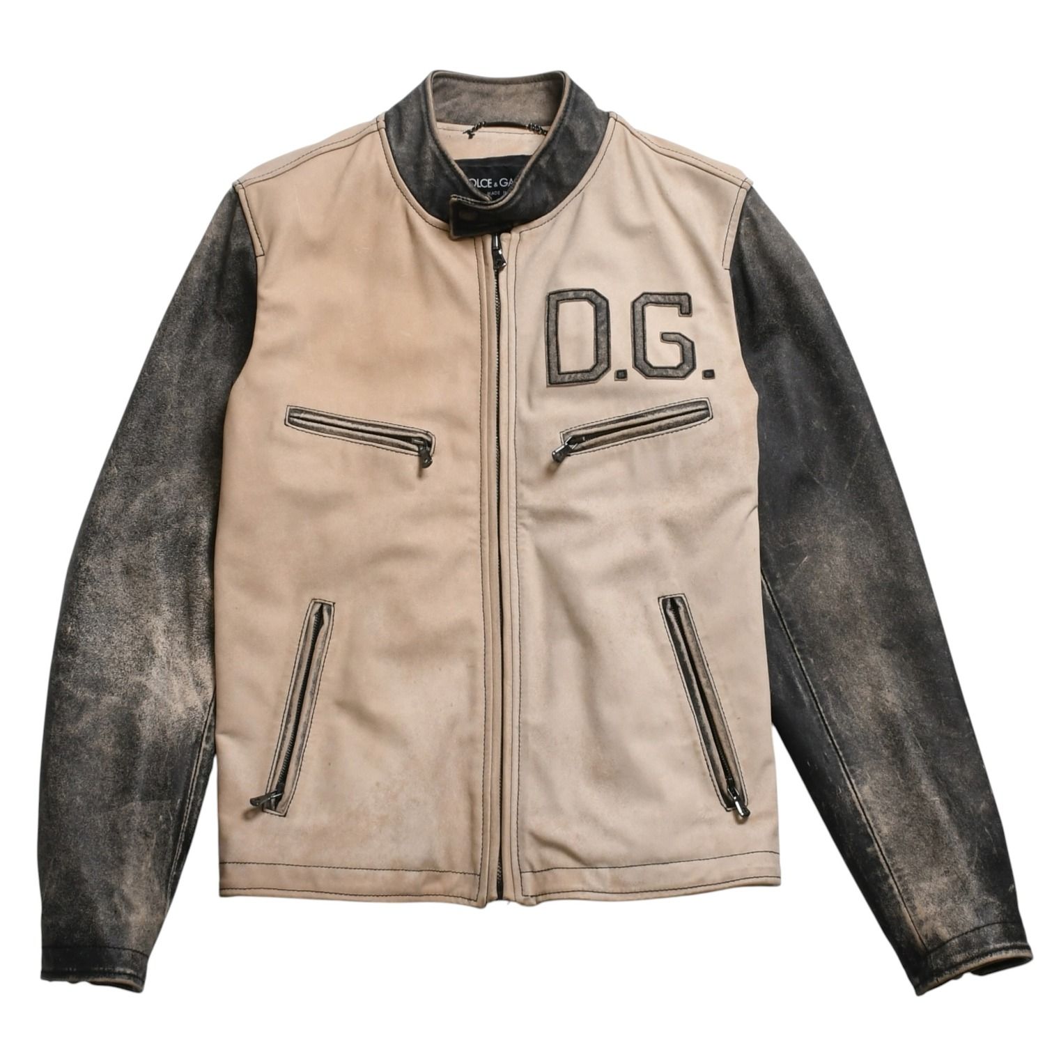 DOLCE&GABBANA ドルチェアンドガッバーナ バイカラー切替レザー 