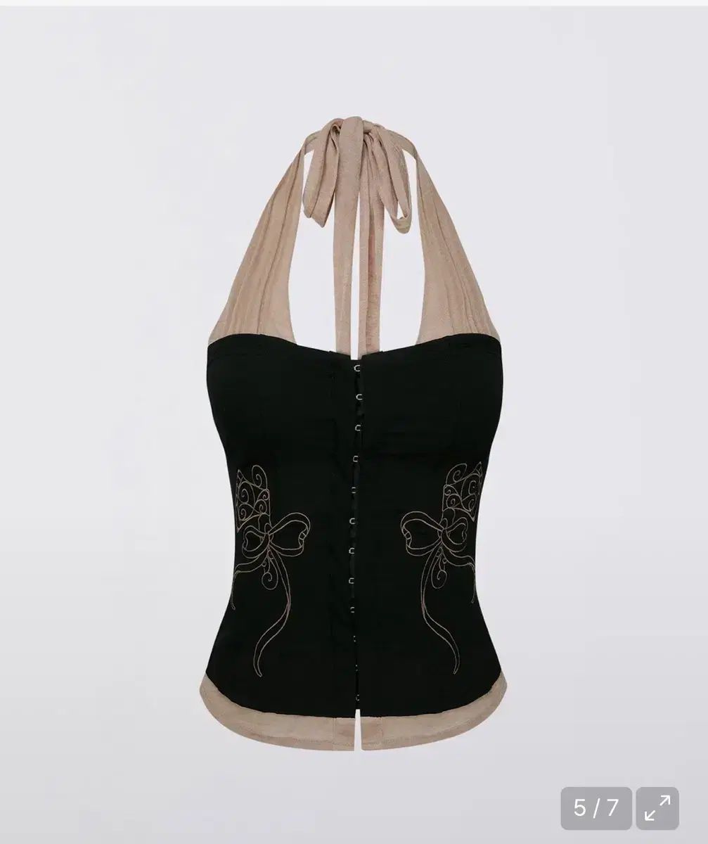 SCULPTOR Farm Corset Halter Top Black/Skin