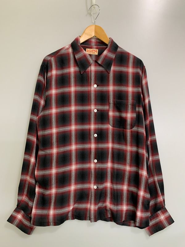 【中古品】 SUGAR CANE シュガーケーン RAYON OMBRE CHECK OPEN SHIRT SC29120 レーヨン オンブレーチェック オープンシャツ メンズ 長袖 シャツ 【145-260717-em-09-min】