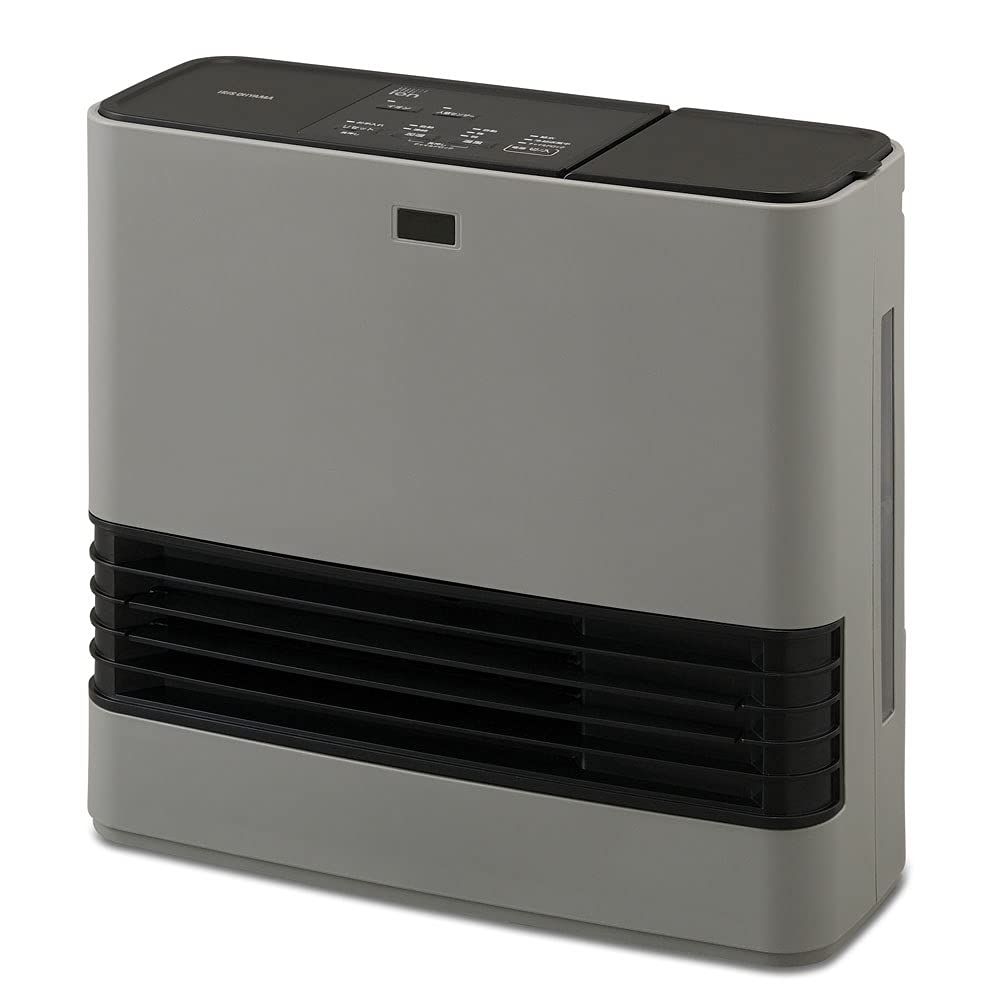 アイリスオーヤマ ヒーター セラミックファンヒーター 大風量 1200W 加湿機能付き 3段階温度調整 転倒オフ機能 速暖 小型 コンパクト 加湿器 ハイブリット式 JKC125D1-H グレー