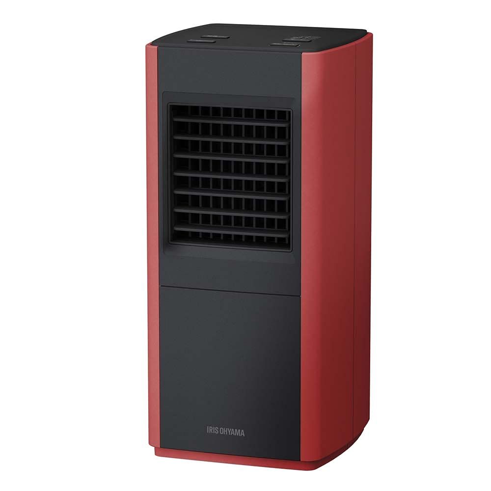 アイリスオーヤマ ヒーター セラミックファンヒーター 大風量 600/1000W/1200W 3段階温度調整 転倒オフ機能 速暖 小型 コンパクト スリム コンパクト CH-12TDS1-R レッド