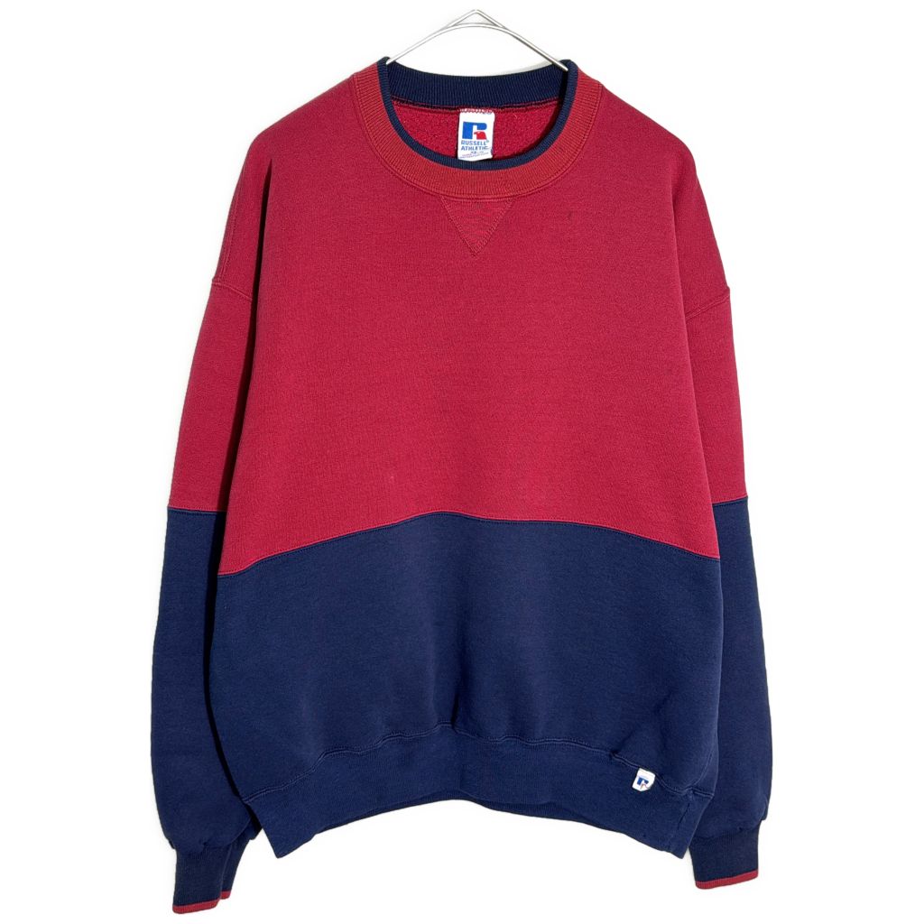 90年代 USA製 RUSSELL ATHLETIC ラッセル スウェット バイカラー(メンズ XL)中古 古着 Y5833
