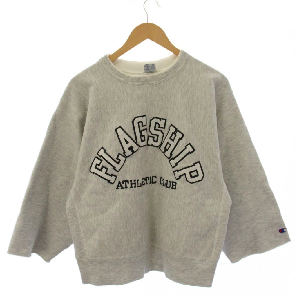 チャンピオン CHAMPION 90年代 スウェット トレーナー プルオーバー 七分袖 ロゴ XL グレー /BM