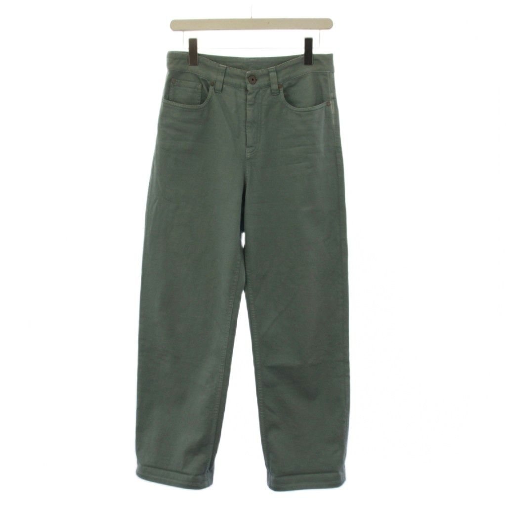 ブルネロクチネリ BRUNELLO CUCINELLI LOOSE LEG デニムパンツ ジーンズ ジップフライ 38 グリーン /BM
