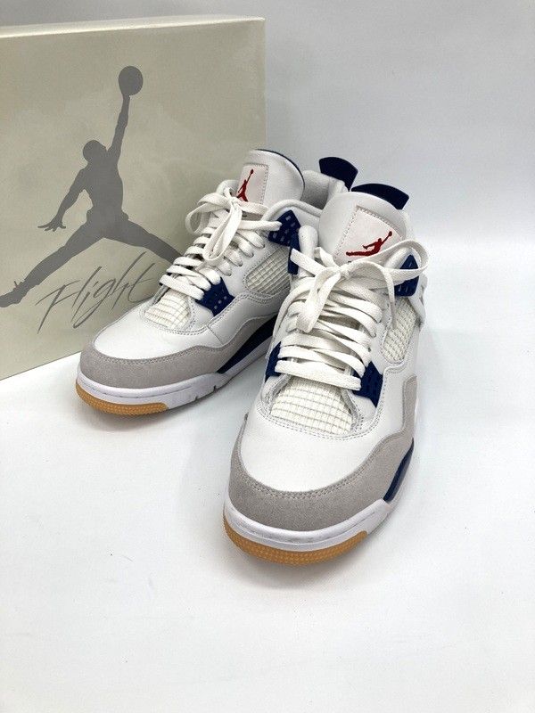 Nike SB ナイキ SB スニーカー Air Jordan 4 Retro SP Summit White Navy DR5415-100 28.5cm 箱付き エアジョーダン4 レトロ SP サミットホワイト ネイビー 靴 ★SS1234