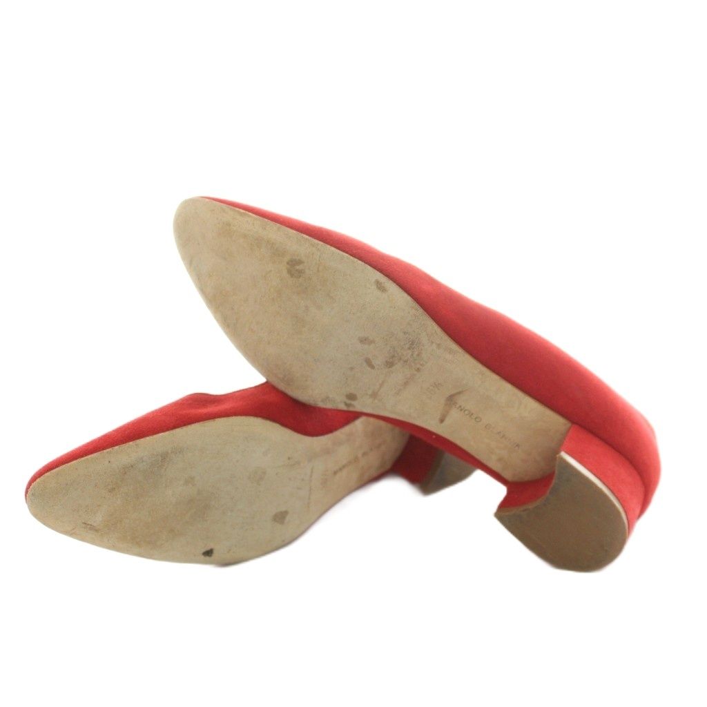 マノロブラニク MANOLO BLAHNIK パンプス チャンキーヒール スエード