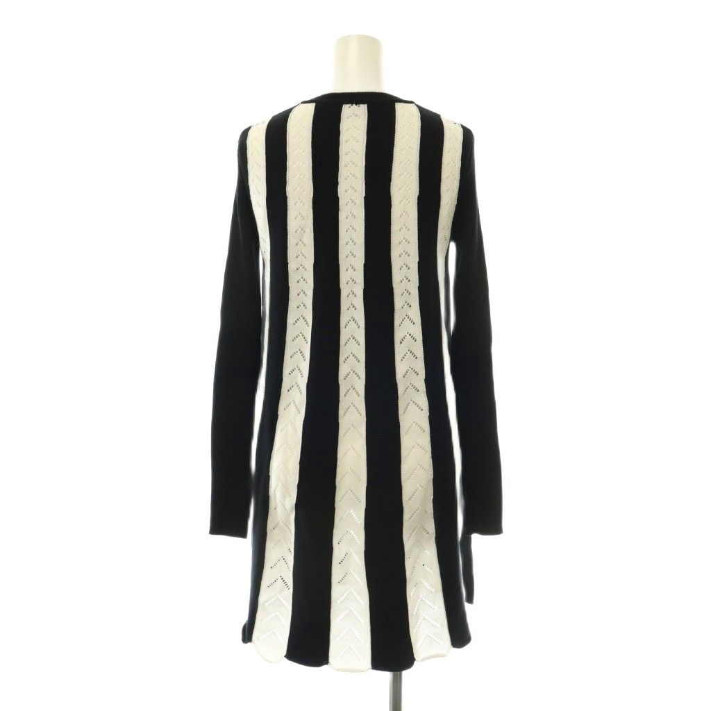 RED VALENTINO アイボリー ストライプ ワンピース3/28まで出品 レッド ヴァレンティノ RED VALENTINO ストライプ ニットワンピース