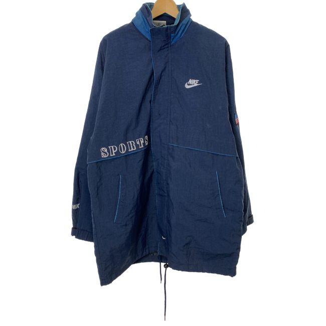 【中古】　NIKE　ナイロンジャンパー　90s vintage　90年代　OLD　銀タグ　ハイネック　フルジップ　ワンポイント　スウッシュ　オーバーサイズ　スポーツ　古着　/2001 8,221円